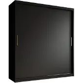 Meubella | Kledingkast mat zwart 180x62x200 schuifdeur