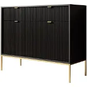 Meubella Dressoir mat zwart 104x39x83 cm goud hotel chique