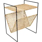 Loft42 Maggy Bamboe Bijzettafel met Tijdschriften- of Krantenbak - 36x29x46
