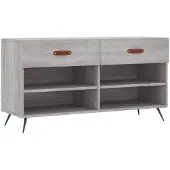 vidaXL Schoenenbank 102x35x55 cm bewerkt hout grijs sonoma eikenkleur