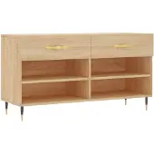vidaXL Schoenenbank 102x35x55 cm bewerkt hout sonoma eikenkleurig
