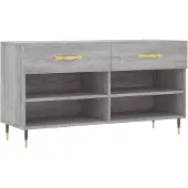 vidaXL Schoenenbank 102x35x55 cm bewerkt hout grijs sonoma eikenkleur
