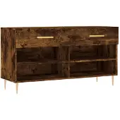 vidaXL Schoenenbank 102x35x55 cm bewerkt hout gerookt eikenkleurig