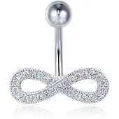 Cilla Jewels Navelpiercing van Titanium - Infinity Zilver