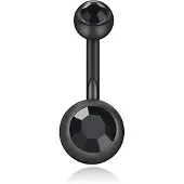 LGT JWLS Navelpiercing - All Black Zirkon