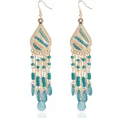 Deja Jewels Deja Druppelvormige Tassel Oorbellen - Kristal Groen