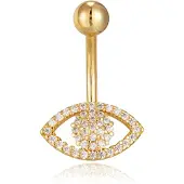 Cilla Jewels Cilla Navelpiercing van Edelstaal - Eye Goudkleurig