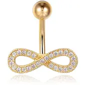 Cilla Jewels Navelpiercing van Titanium - Infinity Goudkleurig