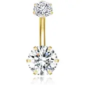LGT JWLS Piercing met 6-kant Zirkonia - Hexagon Goudkleurig