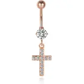 Cilla Jewels Cilla Navelpiercing met Hangertje - Kruis Rosegoudkleurig
