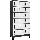 vidaXL Lockerkast 90x40x180 cm staal antracietkleurig en wit