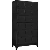 vidaXL Lockerkast 90x40x180 cm staal zwart