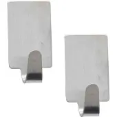 Excellent houseware Zelfklevende haakjes rvs keuken/badkamer/kleding/ophang - set 18x - Handdoekhaakjes
