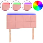 vidaXL Hoofdbord LED 80x5x78/88 cm fluweel roze