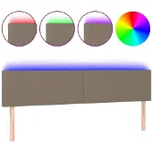 vidaXL Hoofdbord LED 160x5x78/88 cm stof taupe