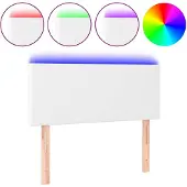 vidaXL Hoofdbord LED 100x5x78/88 cm kunstleer wit