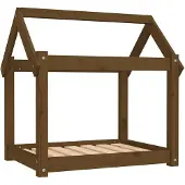 vidaXL Hondenbed, honingbruin, 71x55x70 cm, massief grenenhout