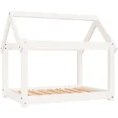vidaXL Hondenbed, wit, 81x60x70 cm, massief grenenhout