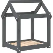 vidaXL Hondenmand 61x50x70 cm massief grenenhout grijs