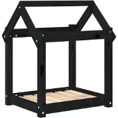 vidaXL Hondenmand 61x50x70 cm massief grenenhout zwart
