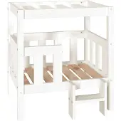 vidaXL Hondenmand 65,5x50,5x70 cm massief grenenhout wit
