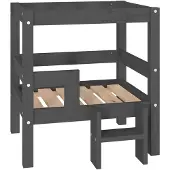 vidaXL Hondenmand 55,5x53,5x60 cm massief grenenhout grijs
