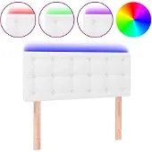 vidaXL Hoofdbord LED 80x5x78/88 cm kunstleer wit
