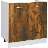 vidaXL Wastafelonderkast Lyon 80x46x81,5 cm gerookt eikenkleurig