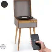 Auna Platenspeler met luidsprekers, Platenspeler met Bluetooth & standvoeten, Retro-platenspeler met Bluetooth-transmitter & -receiver, Moderne vinyl-platenspeler voor platen