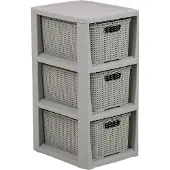 BranQ - Ladesysteem / Kast met 3 (7L) manden - Grijs