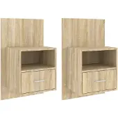 vidaXL Nachtkastjes 2 st wandgemonteerd sonoma eikenkleurig