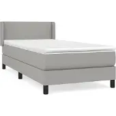 vidaXL Boxspringbed met matras, lichtgrijs, 90x190 cm, gestoffeerd