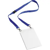 Durable evenementenbadge met textielkoord donkerblauw (10 stuks)