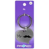 Paper Dreams Hart sleutelhanger - Mr. (snor)