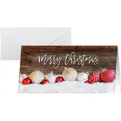 Sigel Kerstmotiefkaart "Rode en witte kerst met donker hout", DIN lang (2/3 A4), 250g/m², 25 stuks, wit karton, inkjet &amp; laserprinter