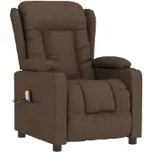vidaXL Massagestoel stof bruin