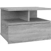 vidaXL Nachtkastje zwevend 40x31x27 cm bewerkt hout grijs sonoma eiken