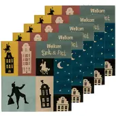 Folat 100x Welkom Sinterklaas tafel diner/lunch servetten 33 x 33 cm - Feestservetten