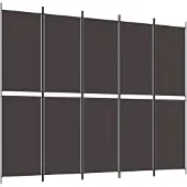 vidaXL Kamerscherm met 5 panelen 250x200 cm stof bruin