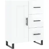vidaXL Dressoir 69,5x34x90 cm bewerkt hout hoogglans wit