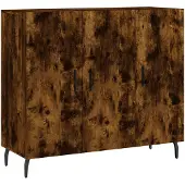 vidaXL Dressoir, gerookt eikenfineer, 90x34x80 cm, houtvezelplaat
