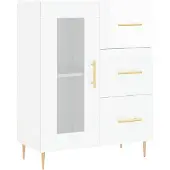 vidaXL Dressoir, hoogglanzwit, 69,5 x 34 x 90 cm, houtvezel