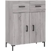 vidaXL Dressoir, grijs Sonoma, 69,5 x 34 x 90 cm, houtvezel