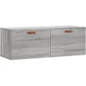 vidaXL Wandkast 100x36,5x35 cm bewerkt hout grijs sonoma eikenkleurig