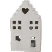 Clayre & Eef Waxinelichthouder Huis 17 cm Beige Porselein Beige
