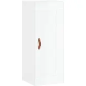 vidaXL Wandkast 34,5x34x90 cm bewerkt hout hoogglans wit