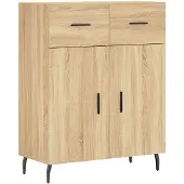 vidaXL Dressoir 69,5x34x90 cm bewerkt hout sonoma eikenkleurig