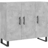 vidaXL Dressoir, betonkleur, 90x34x80 cm, houtvezelplaat