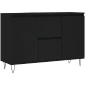 vidaXL Dressoir 101,5x35x70 cm bewerkt hout zwart