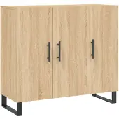 vidaXL Dressoir 90x34x80 cm bewerkt hout sonoma eikenkleurig